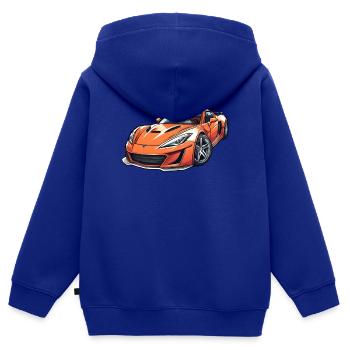 Flammender Sportwagen - Kinder Premium Organic Zip Hoodie - Royalblau - Hinten - AI Model Kid Male (0cm)