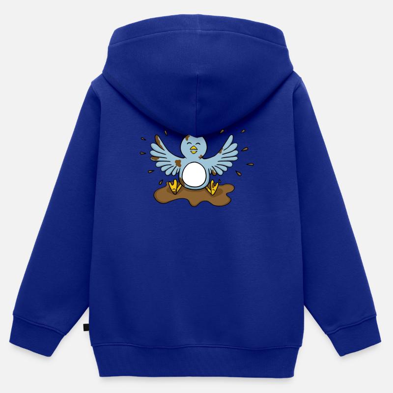 rustre litière - Sweat Premium à capuche zippé enfant bio - bleu roi