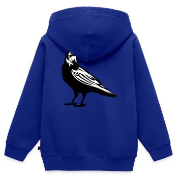 Corbeau - corbeau - Sweat Premium à capuche zippé enfant bio - bleu roi - Dos - AI Model Kid Male (0cm)
