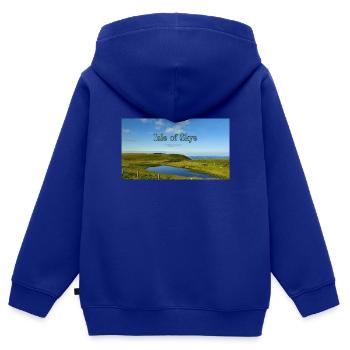 Isle of Skye - Kinder Premium Organic Zip Hoodie - Royalblau - Hinten - AI Model Kid Male (0cm)