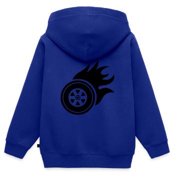 Reifen feuer - Kinder Premium Organic Zip Hoodie - Royalblau - Hinten - AI Model Kid Male (0cm)