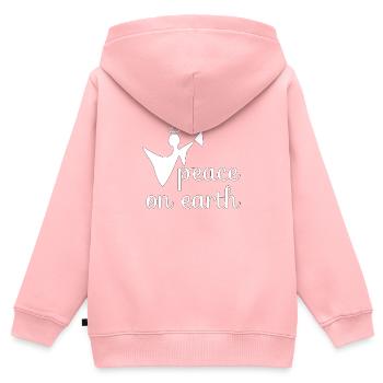 Christliches Weihnachtsdesign Frieden auf Erden - Kinder Premium Organic Zip Hoodie - Rosa - Hinten - AI Model Kid Female (0cm)