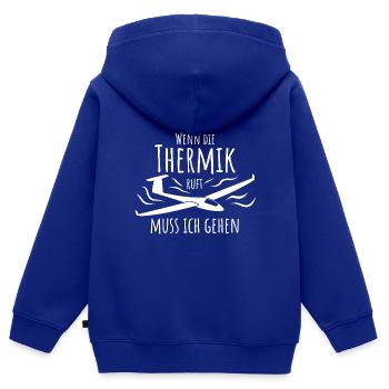 Wenn die Thermik ruft muss ich gehen - Segelflug - Kinder Premium Organic Zip Hoodie - Royalblau - Hinten - AI Model Kid Male (0cm)