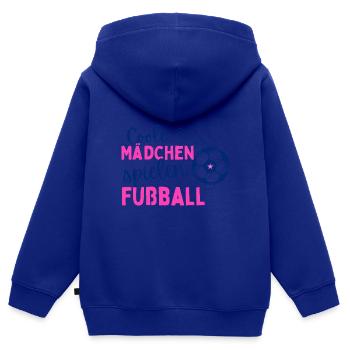 Fußball Coole Mädchen spielen Fußball Fußballerin - Kinder Premium Organic Zip Hoodie - Royalblau - Hinten - AI Model Kid Male (0cm)