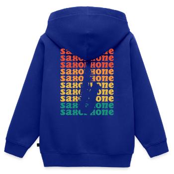 Vintage Musiker Saxophonist Saxophon - Kinder Premium Organic Zip Hoodie - Royalblau - Hinten - AI Model Kid Male (0cm)