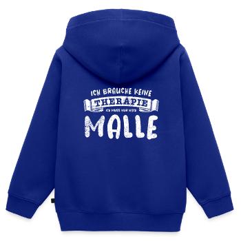 Ich brauche keine Therapie ich muss nach Malle - Kinder Premium Organic Zip Hoodie - Royalblau - Hinten - AI Model Kid Male (0cm)