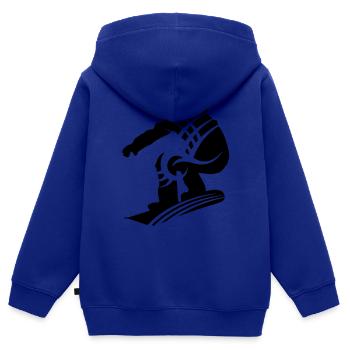 Snowboarding - Sweat Premium à capuche zippé enfant bio - bleu roi - Dos - AI Model Kid Male (0cm)