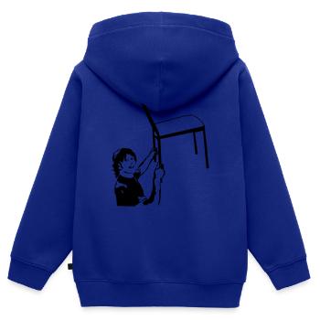 Stuhltanz - Schatzi schenk mir ein Foto - Kinder Premium Organic Zip Hoodie - Royalblau - Hinten - AI Model Kid Male (0cm)