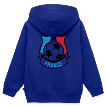 Frankreich Flag Football Fan ecusson7 ba - Kinder Premium Organic Zip Hoodie - Royalblau - Hinten - AI Model Kid Male (0cm)