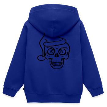 horror augen cool schaedel weihnachten santa claus - Kinder Premium Organic Zip Hoodie - Royalblau - Hinten - AI Model Kid Male (0cm)