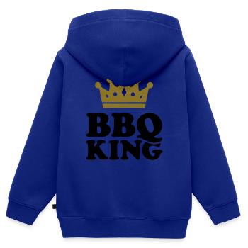 BBQ King - Sweat Premium à capuche zippé enfant bio - bleu roi - Dos - AI Model Kid Male (0cm)