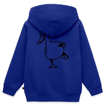 duck - Kinder Premium Organic Zip Hoodie - Royalblau - Hinten - AI Model Kid Male (0cm)