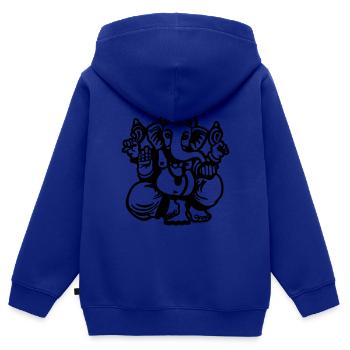 ganesh zen india dieu inde yoga zen - Sweat Premium à capuche zippé enfant bio - bleu roi - Dos - AI Model Kid Male (0cm)