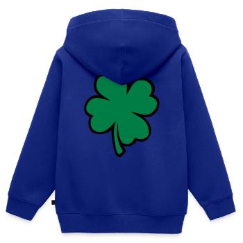 vierblättriges Kleeblatt irisch - Kinder Premium Organic Zip Hoodie - Royalblau - Hinten - AI Model Kid Male (0cm)