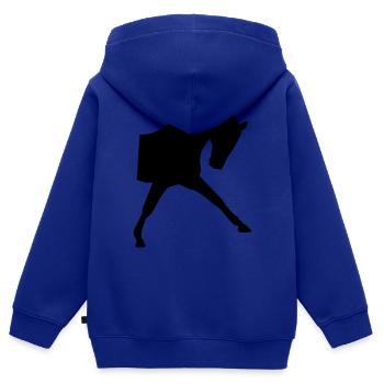 Dressur - Kinder Premium Organic Zip Hoodie - Royalblau - Hinten - AI Model Kid Male (0cm)
