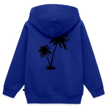 Palmen - Kinder Premium Organic Zip Hoodie - Royalblau - Hinten - AI Model Kid Male (0cm)