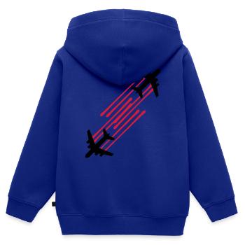 2 blood drops chemtrails graffiti stamp line airpl - Kids Premium Organic Zip-up Hoodie - royal blue - Back - AI Model Kid Male (0cm)