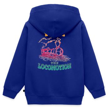 Feel the locomotion - Dampfloks 2 Dampflok - Kinder Premium Organic Zip Hoodie - Royalblau - Hinten - AI Model Kid Male (0cm)