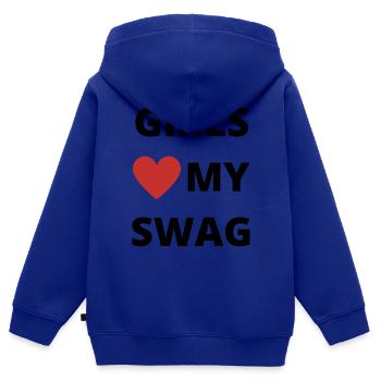 Girls love my swag - Kinder Premium Organic Zip Hoodie - Royalblau - Hinten - AI Model Kid Male (0cm)