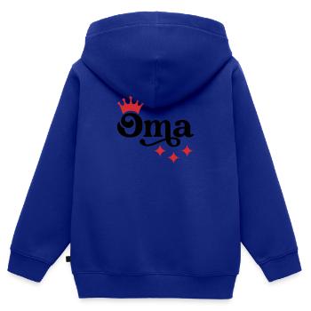 Mamie / Mamy / Grand Mere / Grand-Mère / Bébé - Sweat Premium à capuche zippé enfant bio - bleu roi - Dos - AI Model Kid Male (0cm)