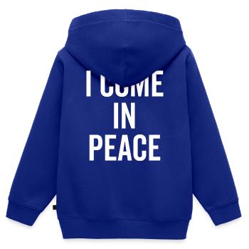 Ich komme in Frieden - Kinder Premium Organic Zip Hoodie - Royalblau - Hinten - AI Model Kid Male (0cm)