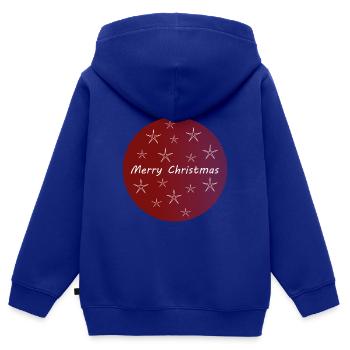Merry Christmas - Kinder Premium Organic Zip Hoodie - Royalblau - Hinten - AI Model Kid Male (0cm)