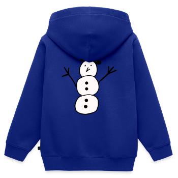Bonhomme de neige - Sweat Premium à capuche zippé enfant bio - bleu roi - Dos - AI Model Kid Male (0cm)