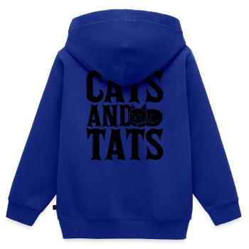 cats and tats Zitat - Kinder Premium Organic Zip Hoodie - Royalblau - Hinten - AI Model Kid Male (0cm)