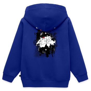 Kanton Basel - Kinder Premium Organic Zip Hoodie - Royalblau - Hinten - AI Model Kid Male (0cm)