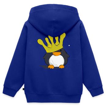 Pingouin - Sweat Premium à capuche zippé enfant bio - bleu roi - Dos - AI Model Kid Male (0cm)