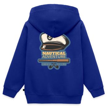 Wassersport - Kinder Premium Organic Zip Hoodie - Royalblau - Hinten - AI Model Kid Male (0cm)