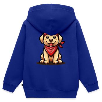 Niedlicher Hund: Liebenswertes Haustier - Kinder Premium Organic Zip Hoodie - Royalblau - Hinten - AI Model Kid Male (0cm)