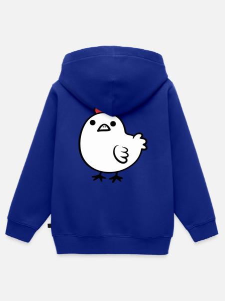 Cartoon Chicken - Kids Premium Organic Zip-up Hoodie - royal blue