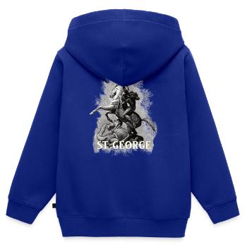 Heiliger Georg Drachentöter - Kinder Premium Organic Zip Hoodie - Royalblau - Hinten - AI Model Kid Male (0cm)