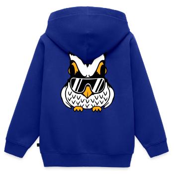 Eule Kopfhörer Sonnenbrille Cool Musik hören Party - Kinder Premium Organic Zip Hoodie - Royalblau - Hinten - AI Model Kid Male (0cm)