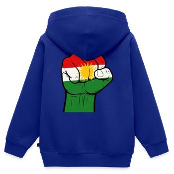faust kurdistan - Kinder Premium Organic Zip Hoodie - Royalblau - Hinten - AI Model Kid Male (0cm)