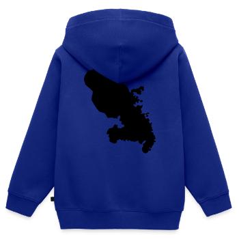 Martinique - Sweat Premium à capuche zippé enfant bio - bleu roi - Dos - AI Model Kid Male (0cm)