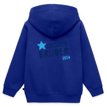Ich werde Großer Bruder 2024 Loading Krone BÄM - Kinder Premium Organic Zip Hoodie - Royalblau - Hinten - AI Model Kid Male (0cm)