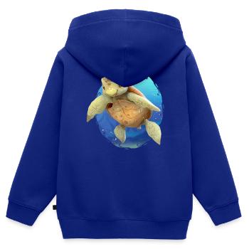 Die Meeresschildkröte, Mira das Meermädchen - Kinder Premium Organic Zip Hoodie - Royalblau - Hinten - AI Model Kid Male (0cm)