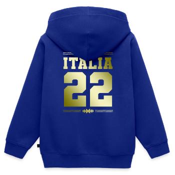 Italia 22 - Kinder Premium Organic Zip Hoodie - Royalblau - Hinten - AI Model Kid Male (0cm)