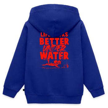 unter wasser tauchen - Kinder Premium Organic Zip Hoodie - Royalblau - Hinten - AI Model Kid Male (0cm)