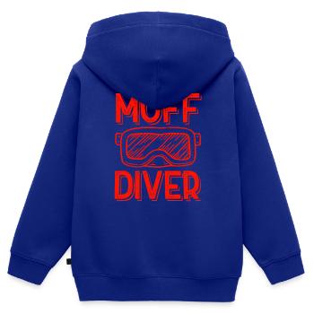 muff taucher taucherin - Kinder Premium Organic Zip Hoodie - Royalblau - Hinten - AI Model Kid Male (0cm)