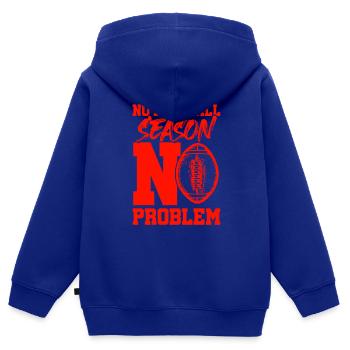 saison de football - Sweat Premium à capuche zippé enfant bio - bleu roi - Dos - AI Model Kid Male (0cm)