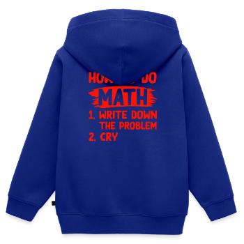 problème de mathématiques - Sweat Premium à capuche zippé enfant bio - bleu roi - Dos - AI Model Kid Male (0cm)