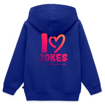Ich liebe Witze - Kinder Premium Organic Zip Hoodie - Royalblau - Hinten - AI Model Kid Male (0cm)