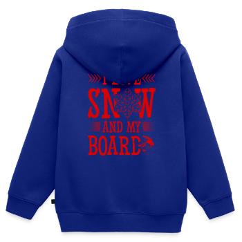 I love Snowboarding - Kinder Premium Organic Zip Hoodie - Royalblau - Hinten - AI Model Kid Male (0cm)