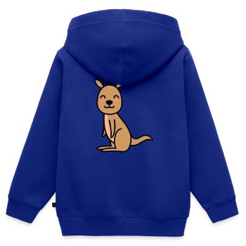 Kangaroo Comic - Kinder Premium Organic Zip Hoodie - Royalblau - Hinten - AI Model Kid Male (0cm)
