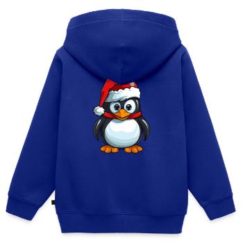 Pinguin Weihnachten Tier - Kinder Premium Organic Zip Hoodie - Royalblau - Hinten - AI Model Kid Male (0cm)