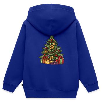 Tanne Xmas Weihnachten - Kinder Premium Organic Zip Hoodie - Royalblau - Hinten - AI Model Kid Male (0cm)