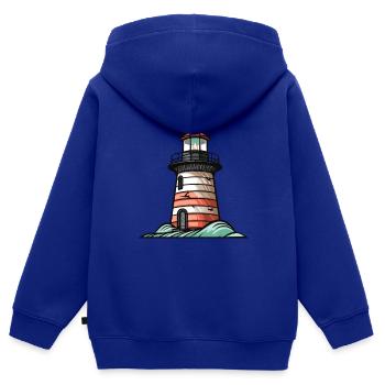 Leuchtturm Küste Symbol - Kinder Premium Organic Zip Hoodie - Royalblau - Hinten - AI Model Kid Male (0cm)